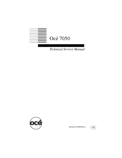 Oce 7055 Service Manual for Oce 7050 and 7055 wide-format copiers.